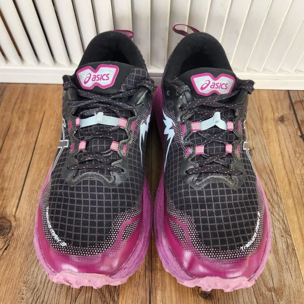 Asics Trabuco Max 3 Trail Running Shoes Womens Sz 8.5 Purple Black Hike Sneakers